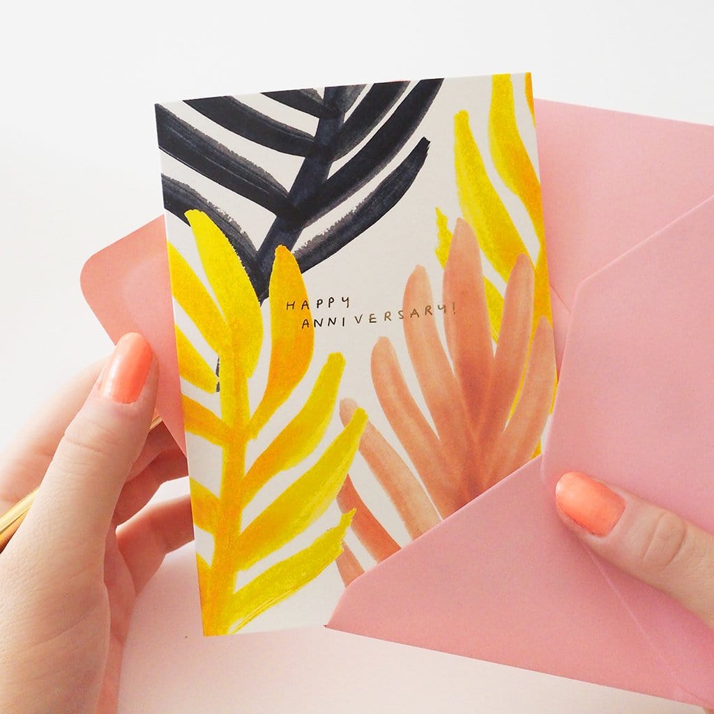 Palm Leaf Happy Anniversary Card