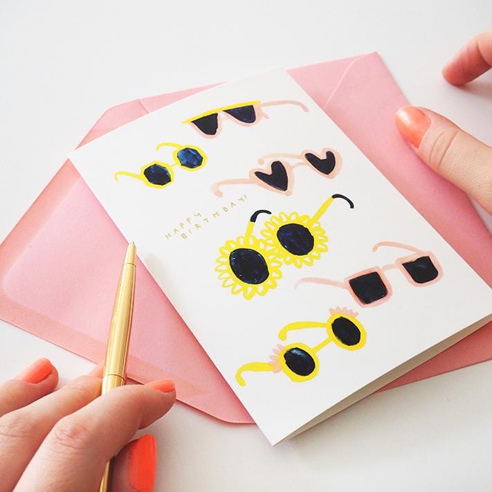 Illustrated Sunglasses Birthday Card