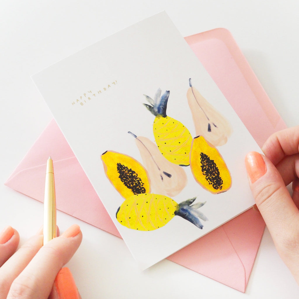 Tropical Fruits Summer Birthday Card