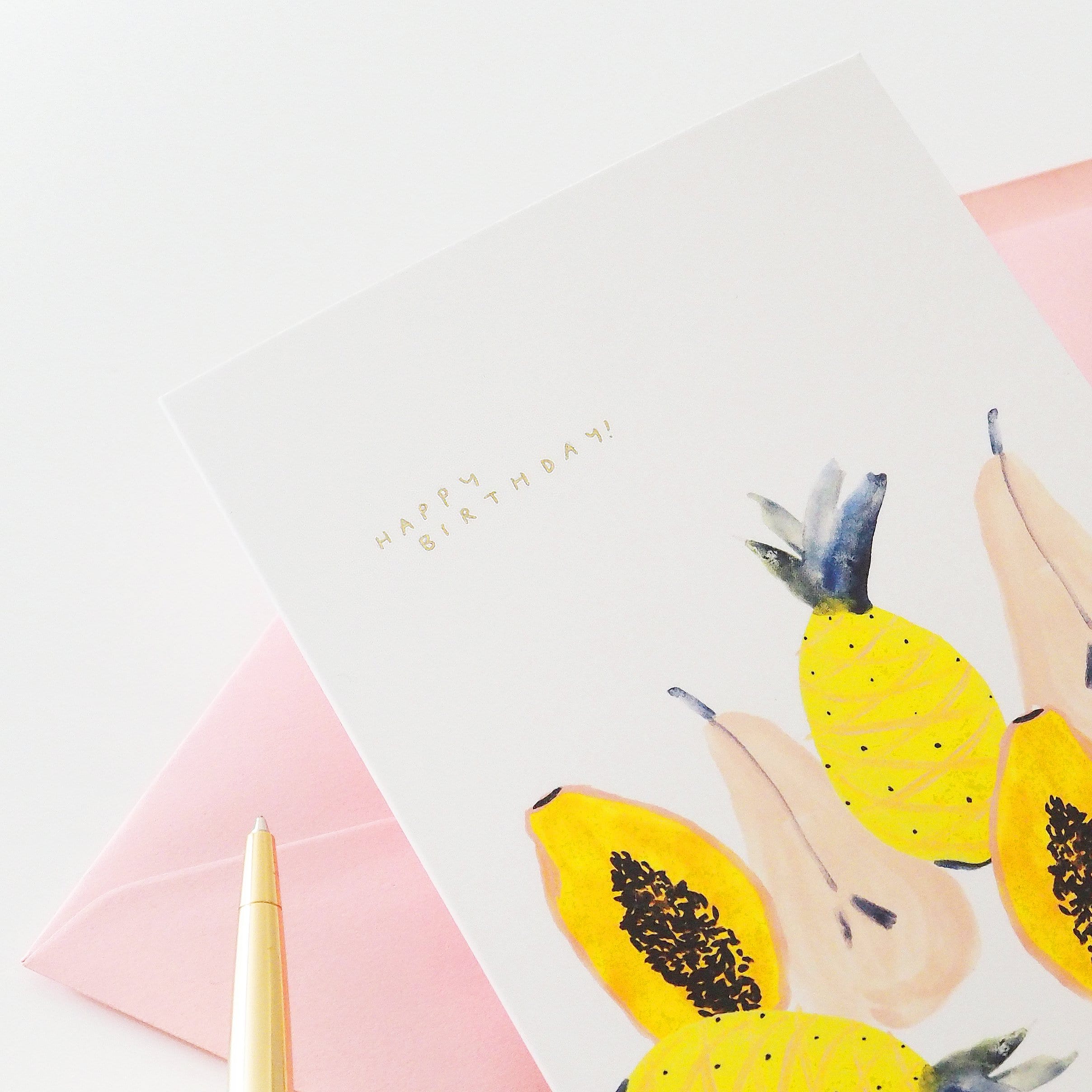 Tropical Fruits Summer Birthday Card