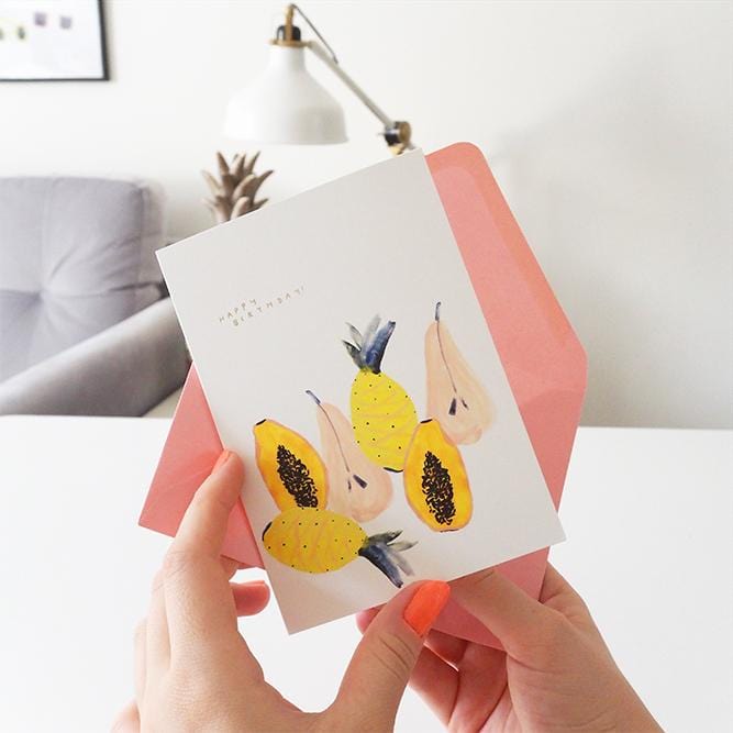 Tropical Fruits Summer Birthday Card