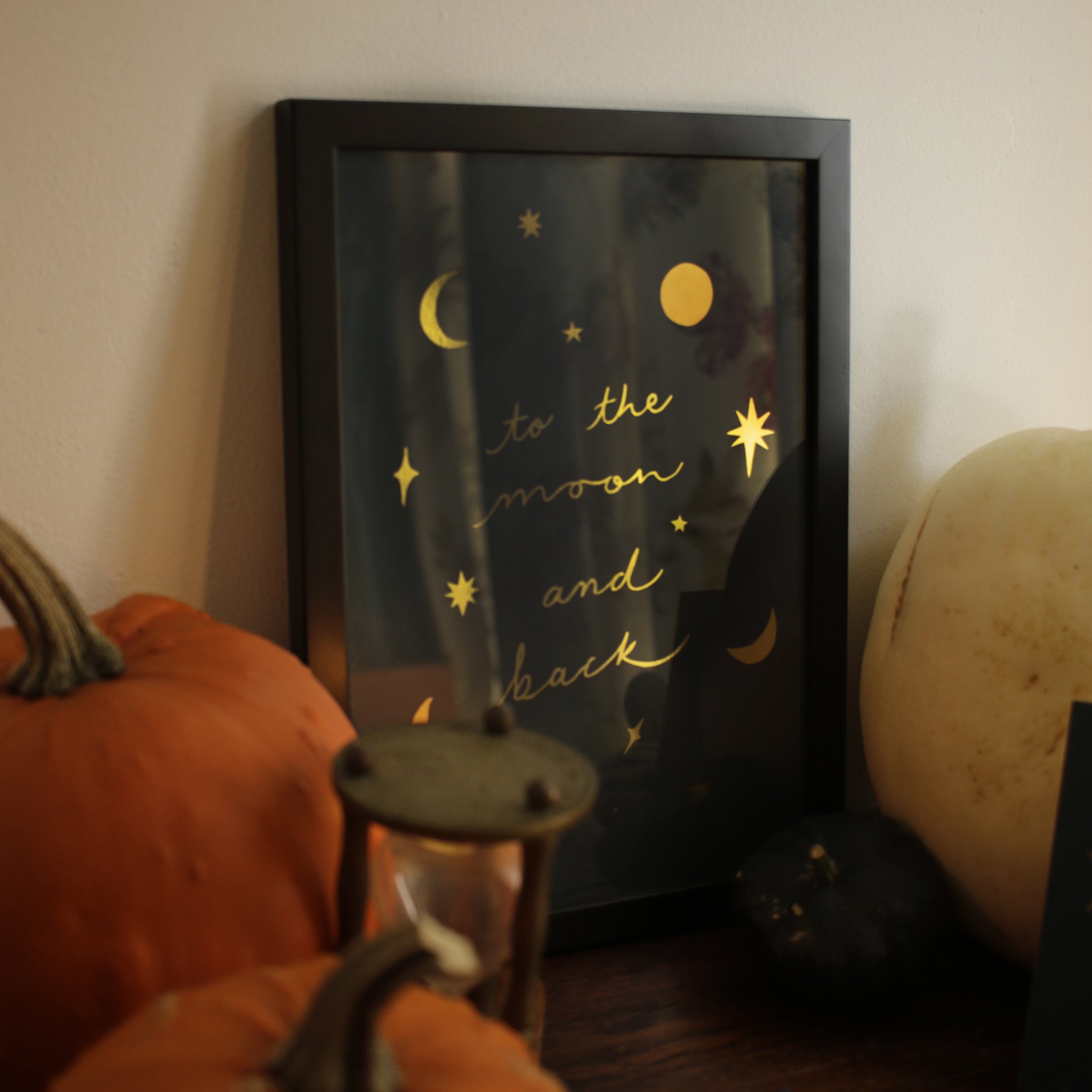 Gold “Moon and Back” Astrology Print