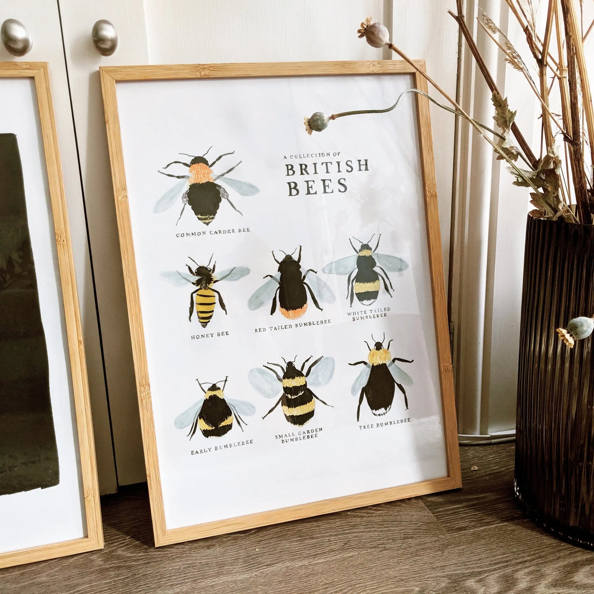 Bee Art Print - A Collection of British Bees