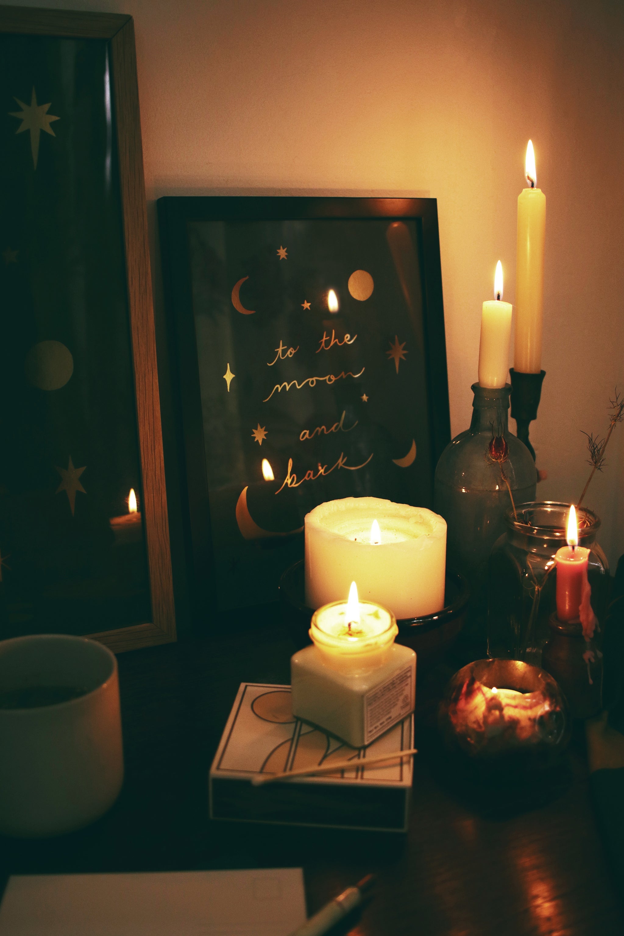 Gold “Moon and Back” Astrology Print