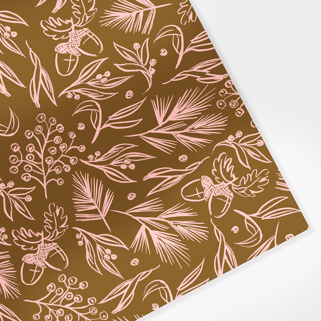 Christmas Nature Pattern Wrapping Paper Sheet