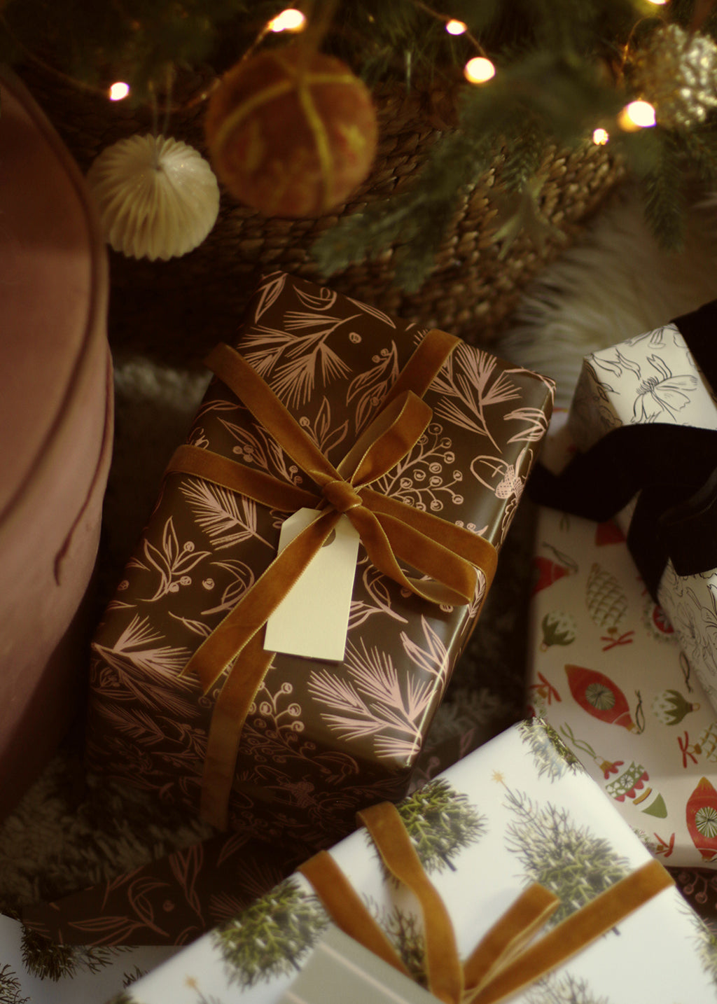Christmas Nature Pattern Wrapping Paper Sheet