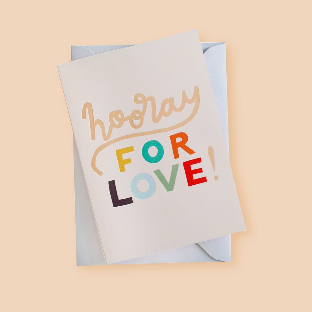 Rainbow Lettering Engagement Card