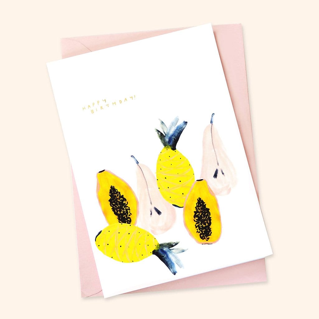 Tropical Fruits Summer Birthday Card