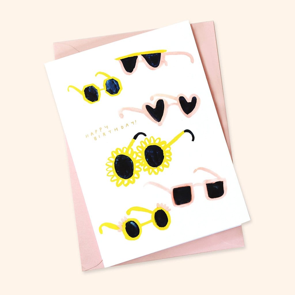 Illustrated Sunglasses Birthday Card