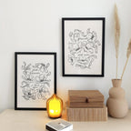 Flower Line Art Love Print - Just Because I Love You