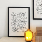 Flower Line Art Love Print - Just Because I Love You