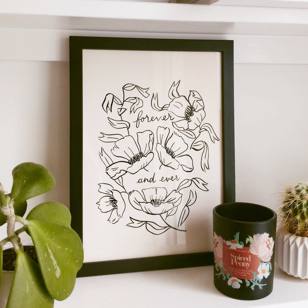 Flower Line Art Print - Forever and Ever