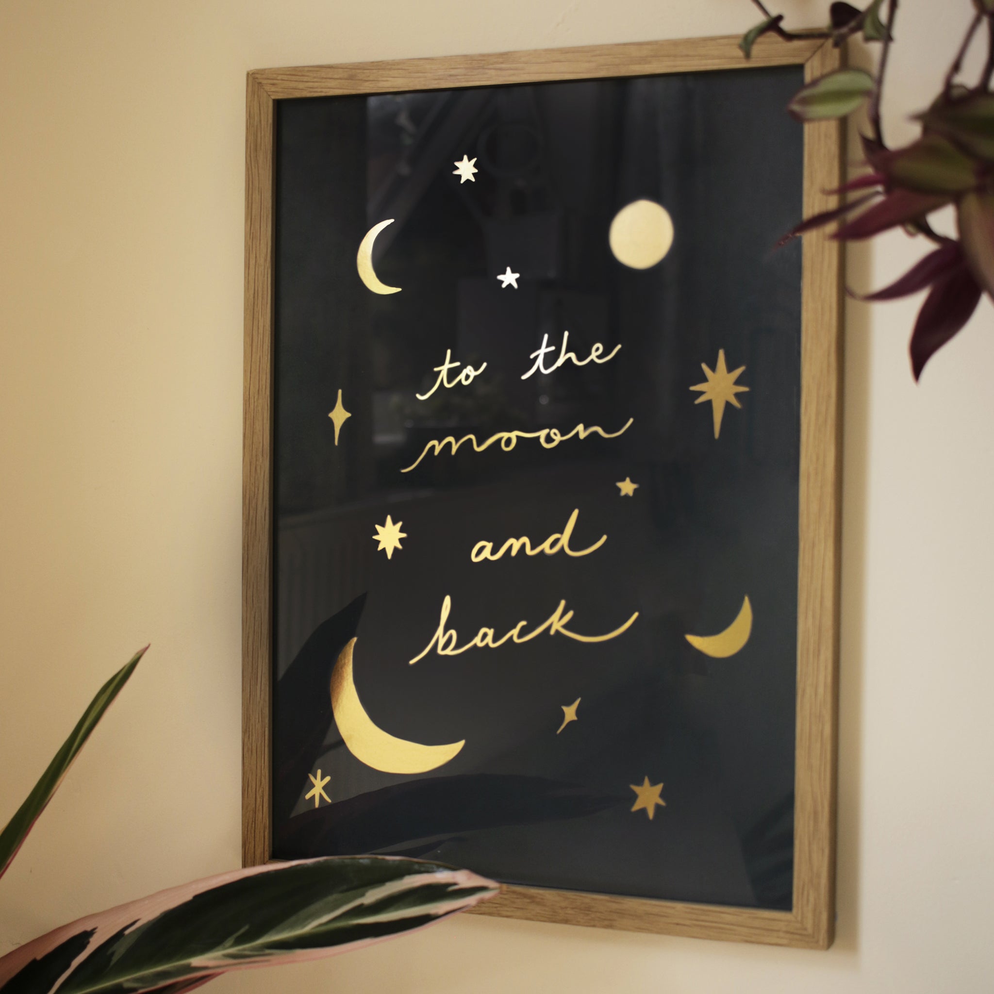 Gold “Moon and Back” Astrology Print